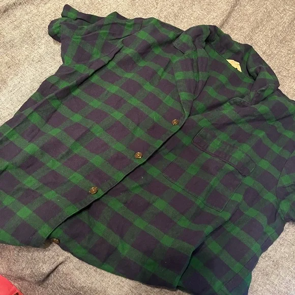 Eberjey Green and Black Plaid Pajama Shorts